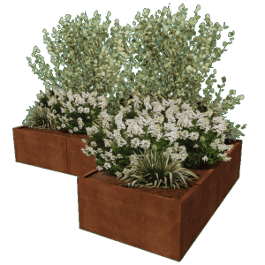 Corten plantenbak L-vorm