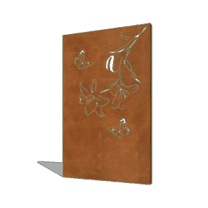 Cortenstaal lelie 120 x 6 x 190 cm