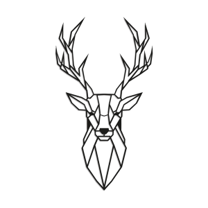 Metalen wanddecoratie Deer 1.0 Small Zwart