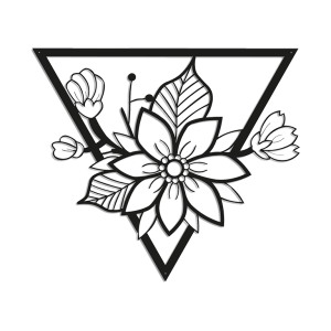 Metalen wanddecoratie Flower 1.0 Large Zwart