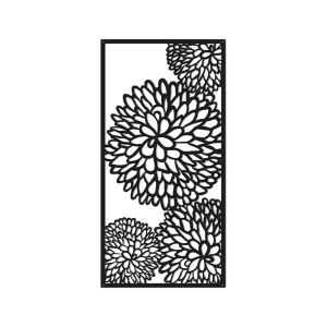 Metalen wanddecoratie Flower 2.0 Small Zwart