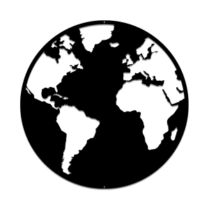 Metalen wanddecoratie Globe-Small Zwart