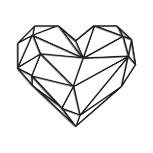 Metalen wanddecoratie Heart-Large Zwart