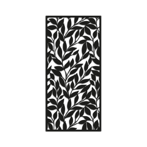 Metalen wanddecoratie Leaves-Large Zwart