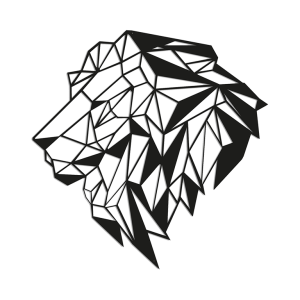 Metalen wanddecoratie Lion 2.0 Large Zwart