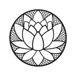 Metalen wanddecoratie Lotus Flower-Large Zwart