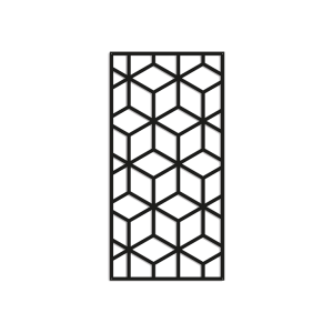 Metalen wanddecoratie Geometric Pattern 2.0 Large Zwart