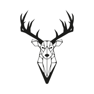 Metalen wanddecoratie Reindeer-Large Zwart