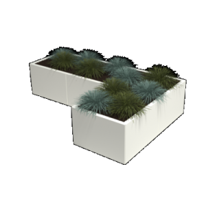 Gepoedercoat plantenbak L-vorm