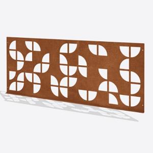 Cortenstaal sierhekwerk geometrisch 149 x 60 cm