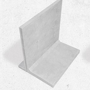 Keerwand Hoogte 50 - Lengte 100 - Voet 35 cm Grijs