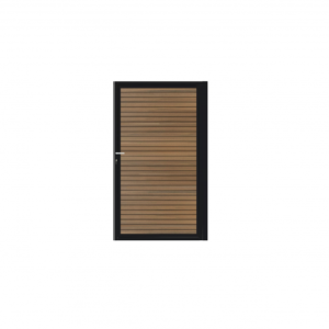 Enkele poort Zwart horizontaal - Rhombus Teak