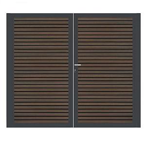 Dubbele poort Antraciet horizontaal - Rhombus Schaduw Donkerbruin