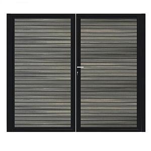 Dubbele poort Zwart horizontaal - Rhombus Antraciet