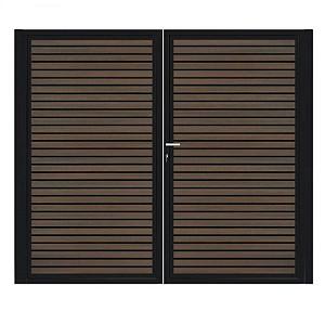 Dubbele poort Zwart horizontaal - Rhombus Schaduw Donkerbruin