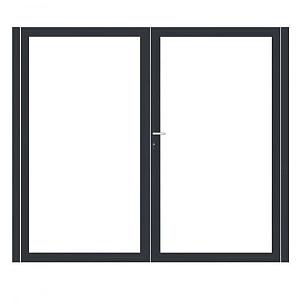 Dubbele aluminium poort excl. vulling - Antraciet