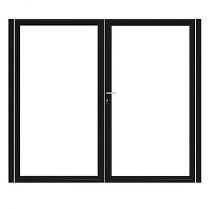 Dubbele aluminium poort excl. vulling - Zwart
