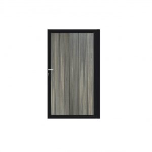 Enkele poort Zwart verticaal - Geborsteld Antraciet