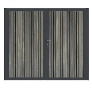 Dubbele poort Antraciet Verticaal - Rhombus Antraciet 
