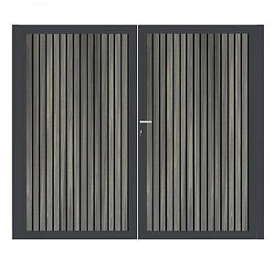 Dubbele poort Antraciet Verticaal - Rhombus Schaduw Antraciet 