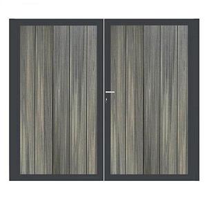 Dubbele poort Antraciet Verticaal - Geborsteld Antraciet