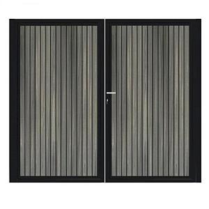 Dubbele poort Zwart Verticaal - Rhombus Antraciet