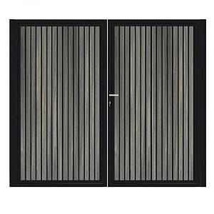 Dubbele poort Zwart Verticaal - Rhombus Schaduw Antraciet