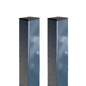 WPC Horizontale schutting Aluminium Hoekpaal incl. paalkap 7,5x7,5x270 cm - Antraciet