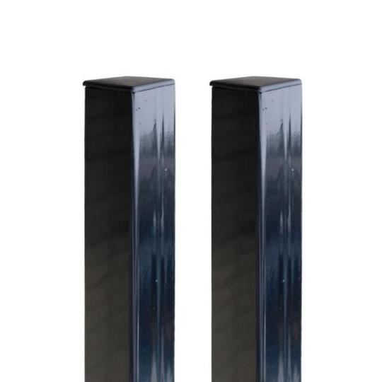 Stalen paal tbv enkele composiet poort 80x80x260 cm  - Zwart