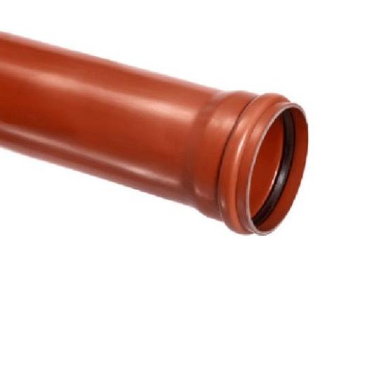 PVC afvoerbuis lengte 5 meter SN8 incl manchet 110mm bruin