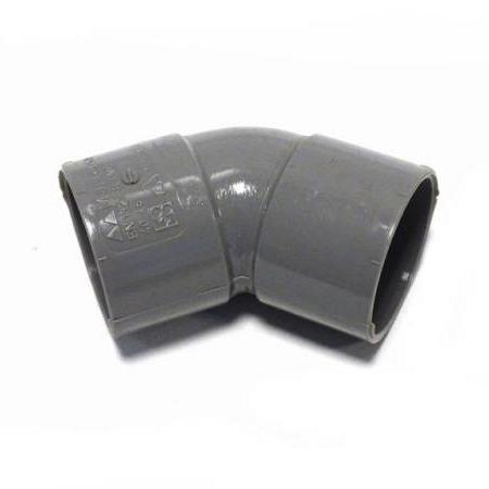 PVC bocht 45 graden 2x lijmmof 40mm