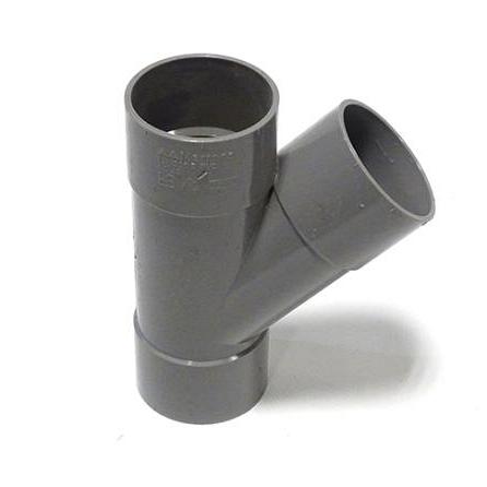 PVC y-stuk 45 graden 3x lijmmof 50mm