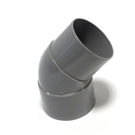 PVC bocht 45 lijmmof/verjongd spie 70mm