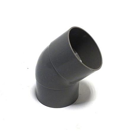 PVC bocht 45 graden lijmmof/spie 75mm