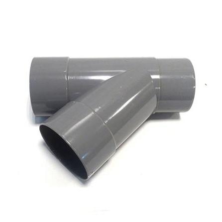 PVC y-stuk 45 graden 2x lijmmof 1x verjongd spie 100mm