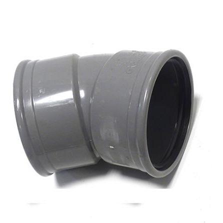 PVC bocht 15 graden 2x manchet 125mm