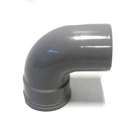 PVC bocht 90 graden manchet/spie 125mm