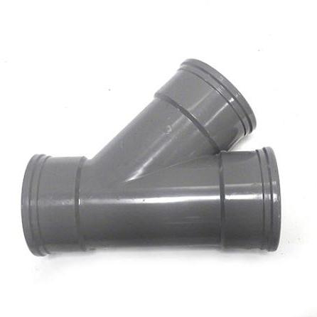 PVC y-stuk 45 graden 3x manchet 125mm