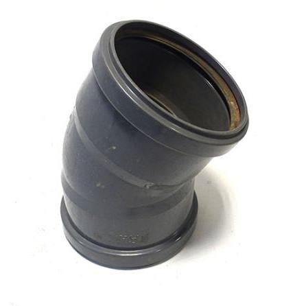PVC bocht 45 graden 2x manchet 160mm