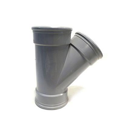 PVC y-stuk 45 graden 3x manchet 200mm