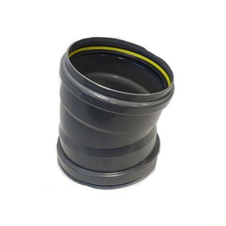 PVC bocht 15 graden 2x manchet 250mm