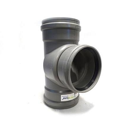PVC t-stuk 90 graden 3x manchet 250mm
