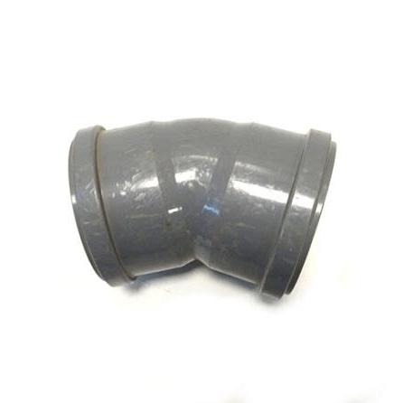 PVC bocht 30 graden 2x manchet 125mm