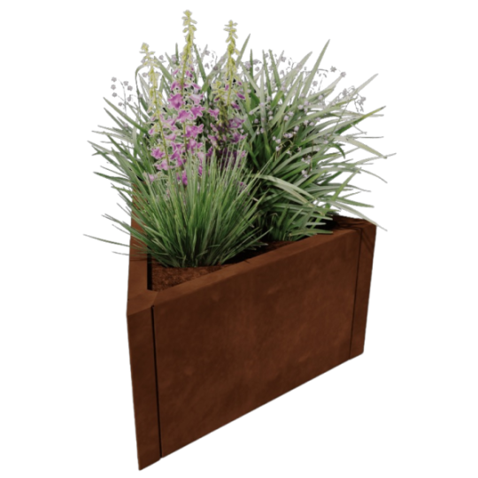 Cortenstaal plantenbak Driehoek gelijkzijdig 60 x 40 cm