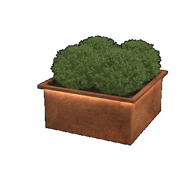 Cortenstaal gelaste plantenbak Alabama met LED 100 x 100 x 50 cm