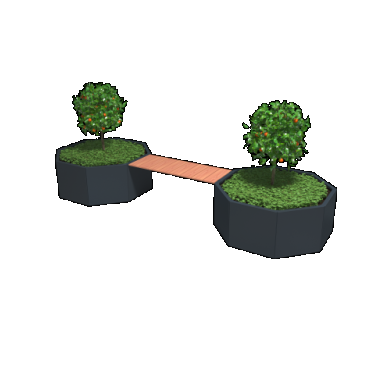 Gepoedercoat staal plantenbak met bankje Vegas Chicago Antraciet