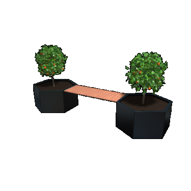 Gepoedercoat staal plantenbak met bankje Vegas Denver Antraciet