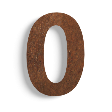 Cortenstaal huisnummer 0 - 15 cm