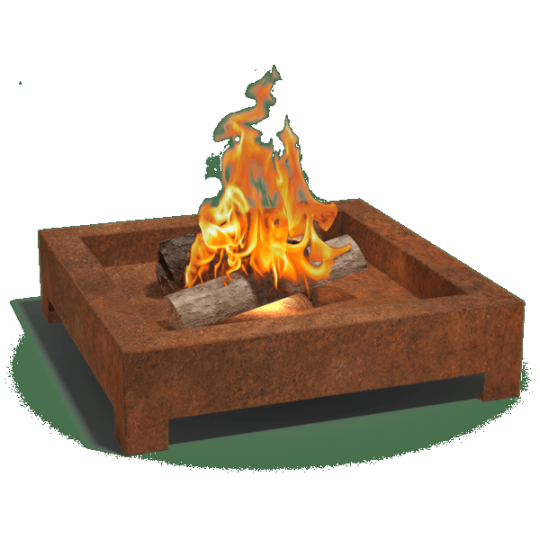 Cortenstaal vuurschaal Detroit (Vierkant)