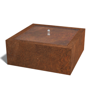 Cortenstaal watertafel - Lyra - 100 x 100 x 40 cm Exclusief LED-verlichting
